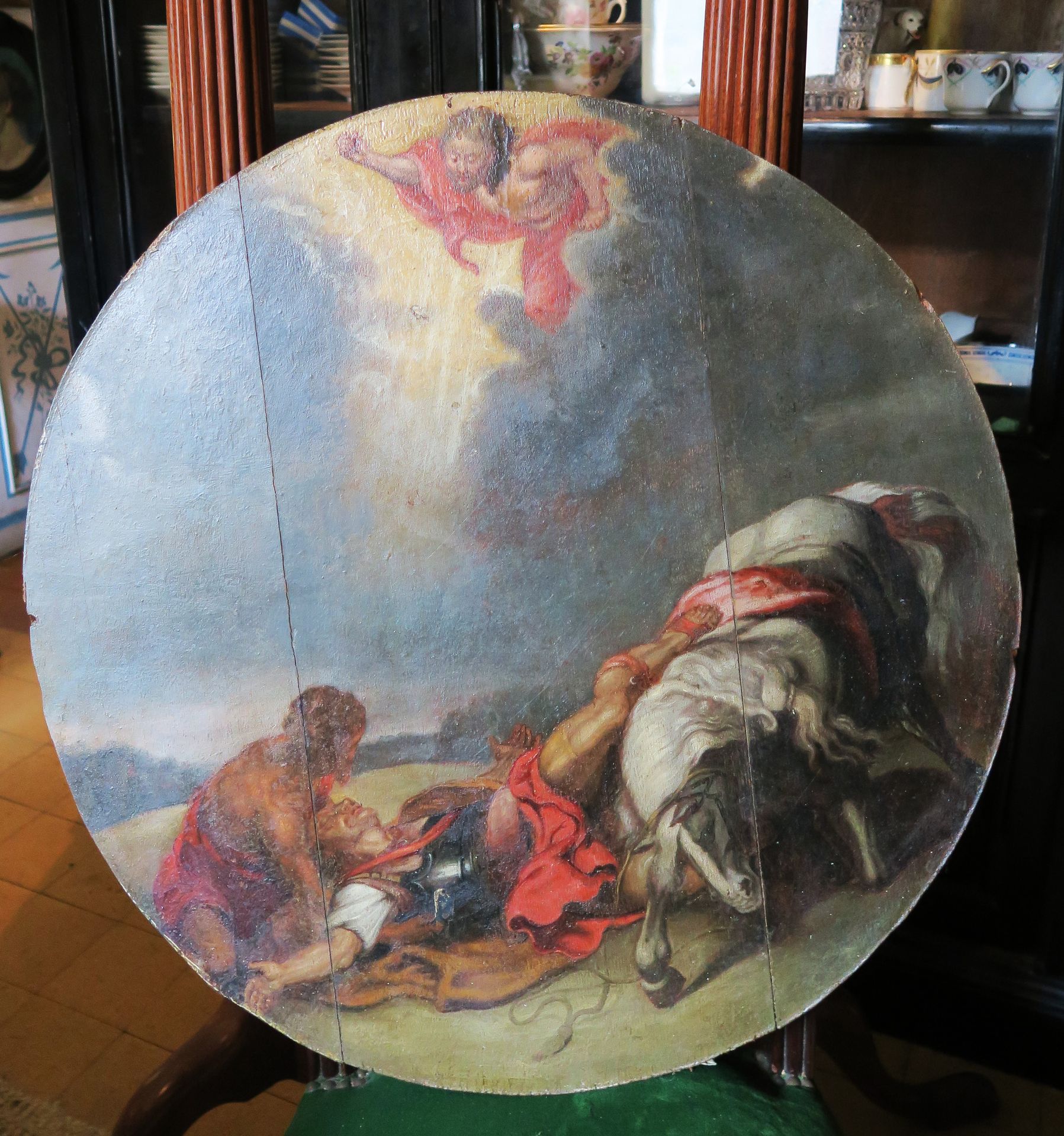 Null 1700年左右的佛兰德学校
圣保罗的皈依
桐木板上的油画 
长60,5厘米
(裂缝和凸起，修复)