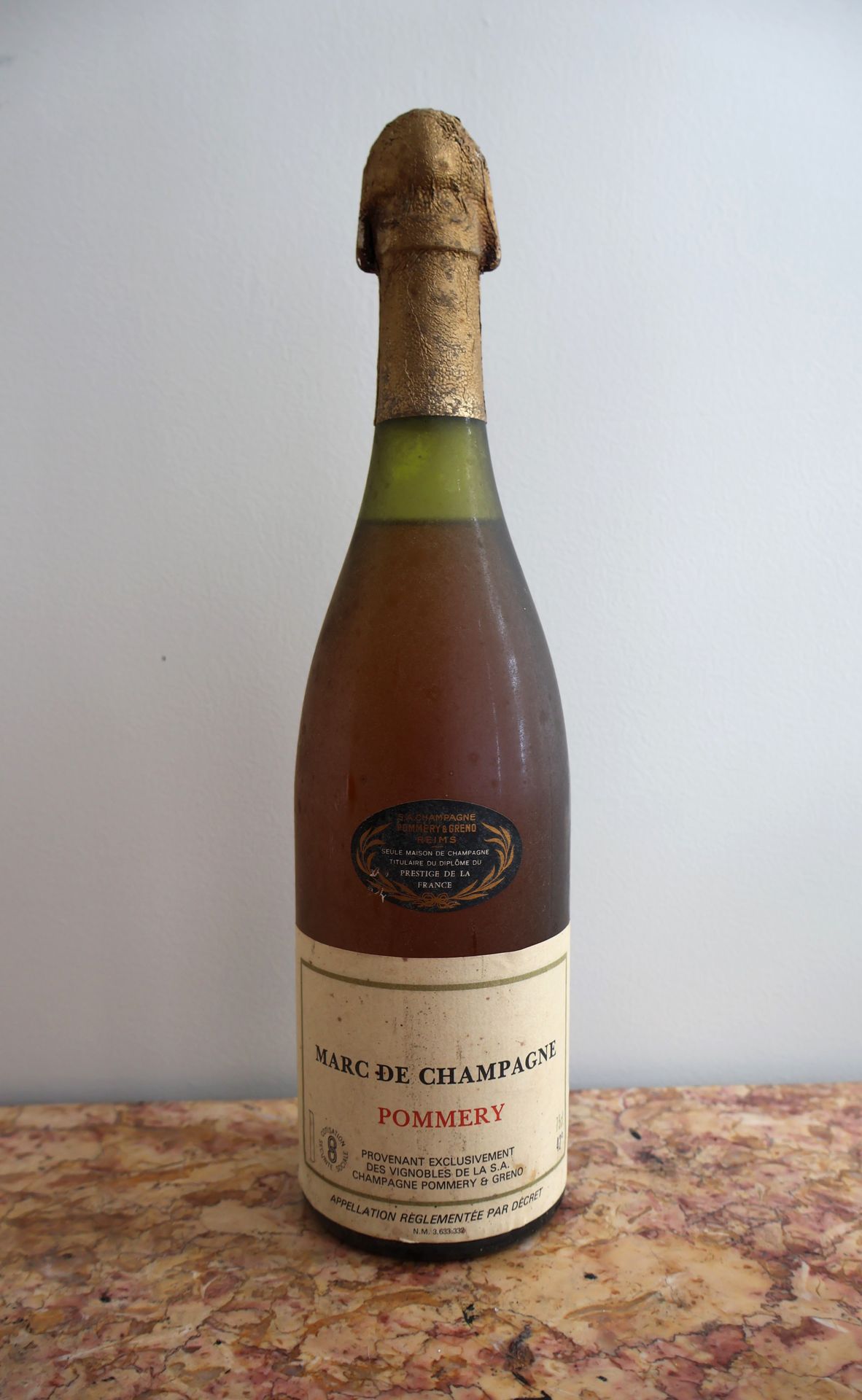 Null 1 bouteille MARC DE CHAMPAGNE Pommery (provenant exclusivement des vignoble&hellip;