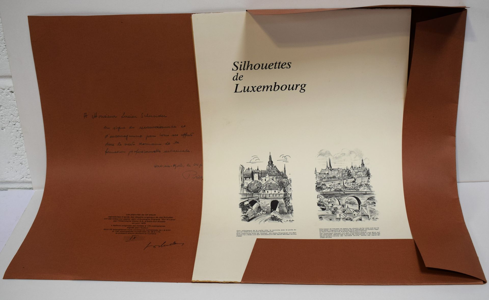Null (艺术书籍)乔斯-舒勒《卢森堡的西鲁赫特》，维克多S.A.印刷厂的版画集1975年编号的第一版，作者签名的25本中的1本