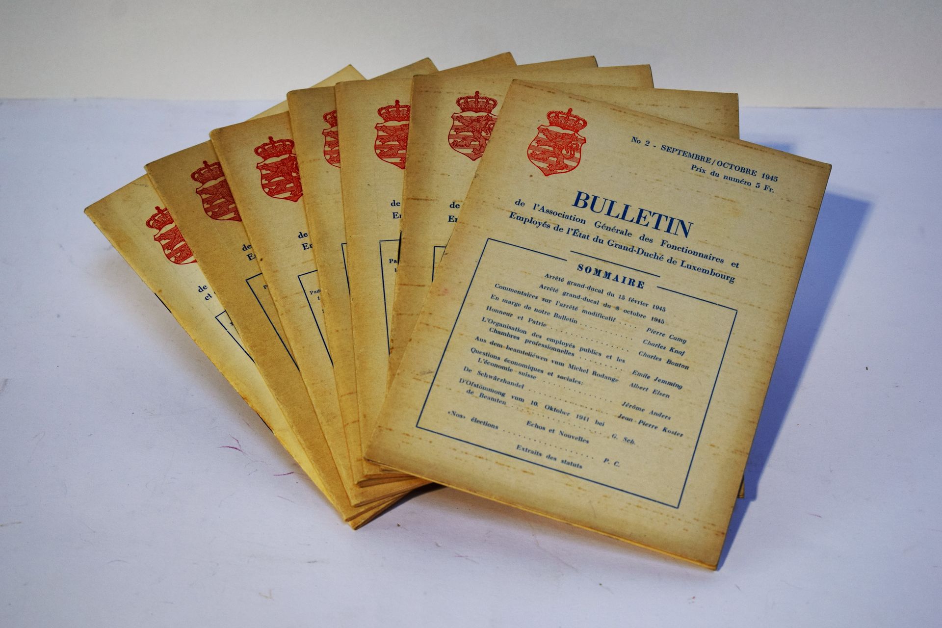 Null (LAW) 7 Bulletins der Association Générale des Fonctionnaires et Employés d&hellip;