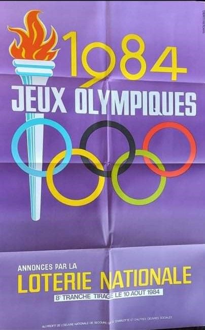 Null Affiche de la Loterie Nationale 8e tranche de aout 1984, design Jeux Olympi&hellip;