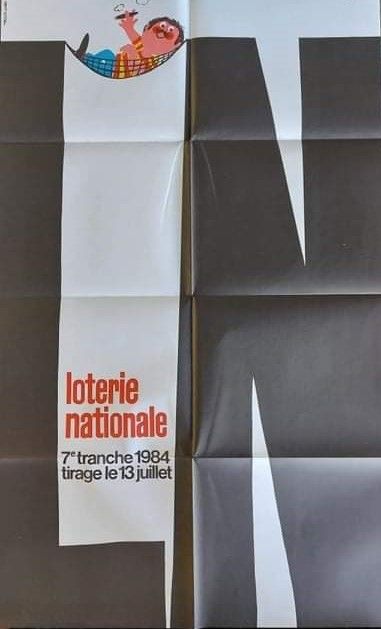 Null Affiche de la Loterie Nationale 7e tranche de juillet 1984, design de Pit W&hellip;