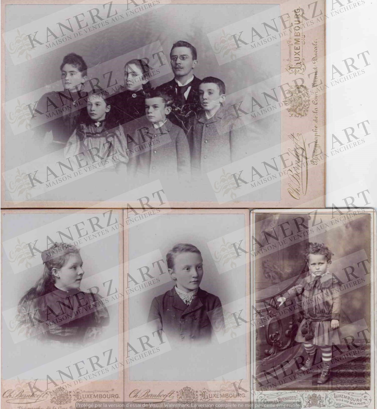 Null (BERNHOEFT)一组由查尔斯-BERNHOEFT拍摄的家庭肖像照片，约1880/1890年，背面有名字(Thorn家族)，4张是卡片式的，6张是&hellip;