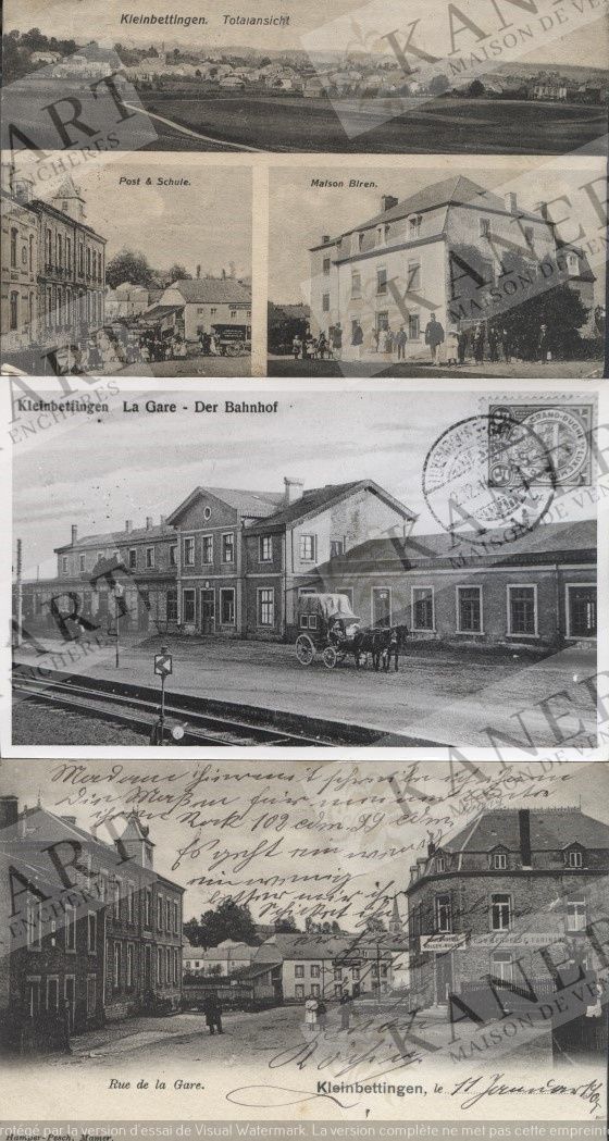Null KLEINBETTINGEN: Fotokarte eines Hauses im Dorf, 1900 + 1. Bahnhofstraße, Ha&hellip;
