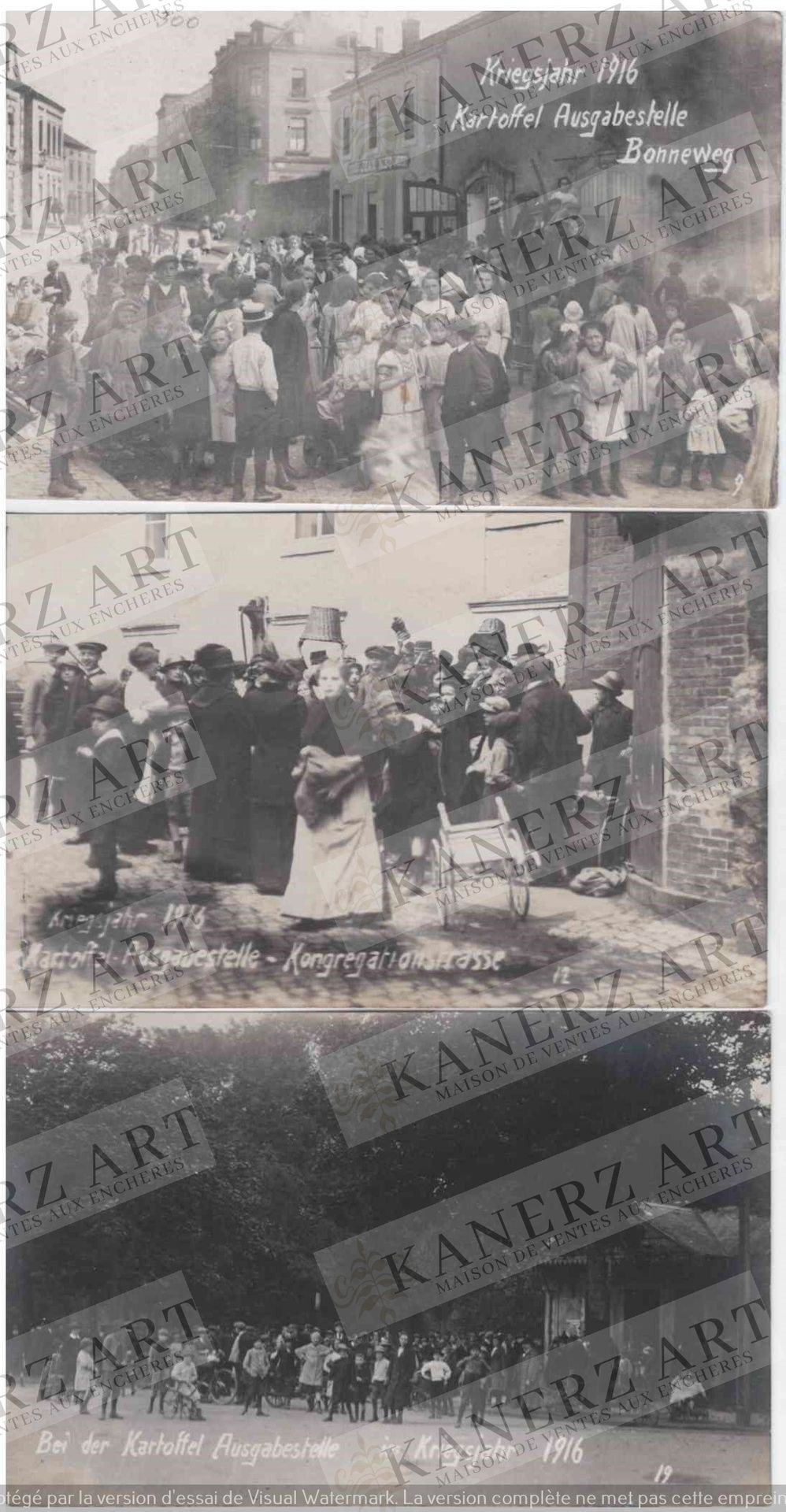 Null (WAR I) 17张1916年食物分发的照片，Wirol: 7x马铃薯分发点，包括在Glacis, Rue de la Congregation, &hellip;