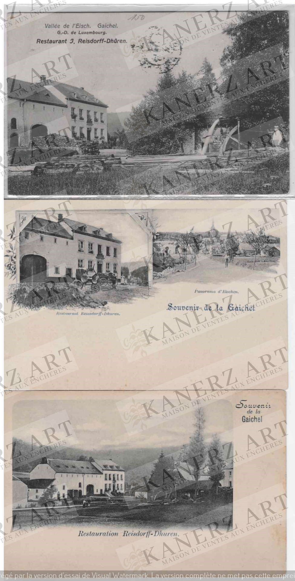 Null GAICHEL : 1. Vallée de l'Eisch, Bernhoeft, 1907, 2. La Gaichel, Reisdorff, &hellip;
