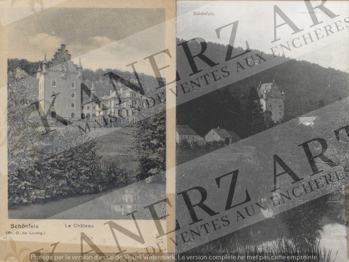 SCHOENFELS : 1. Le village, Nels, 14/12, ca. 1905, 2. 3 x Le château, Hansen/Gra&hellip;