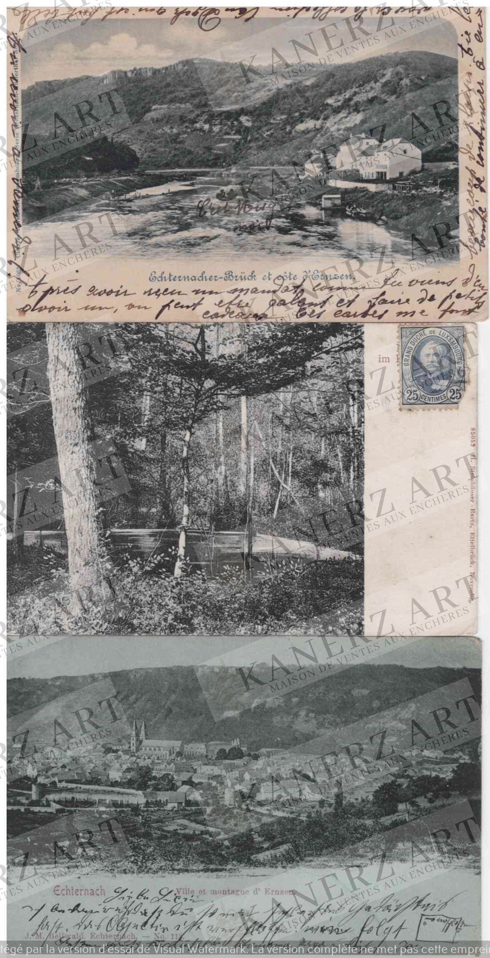 ECHTERNACH : 1. Ville et montagne d'Ernzen, Bellwald, No. 118, 1900, 2. Echterna&hellip;