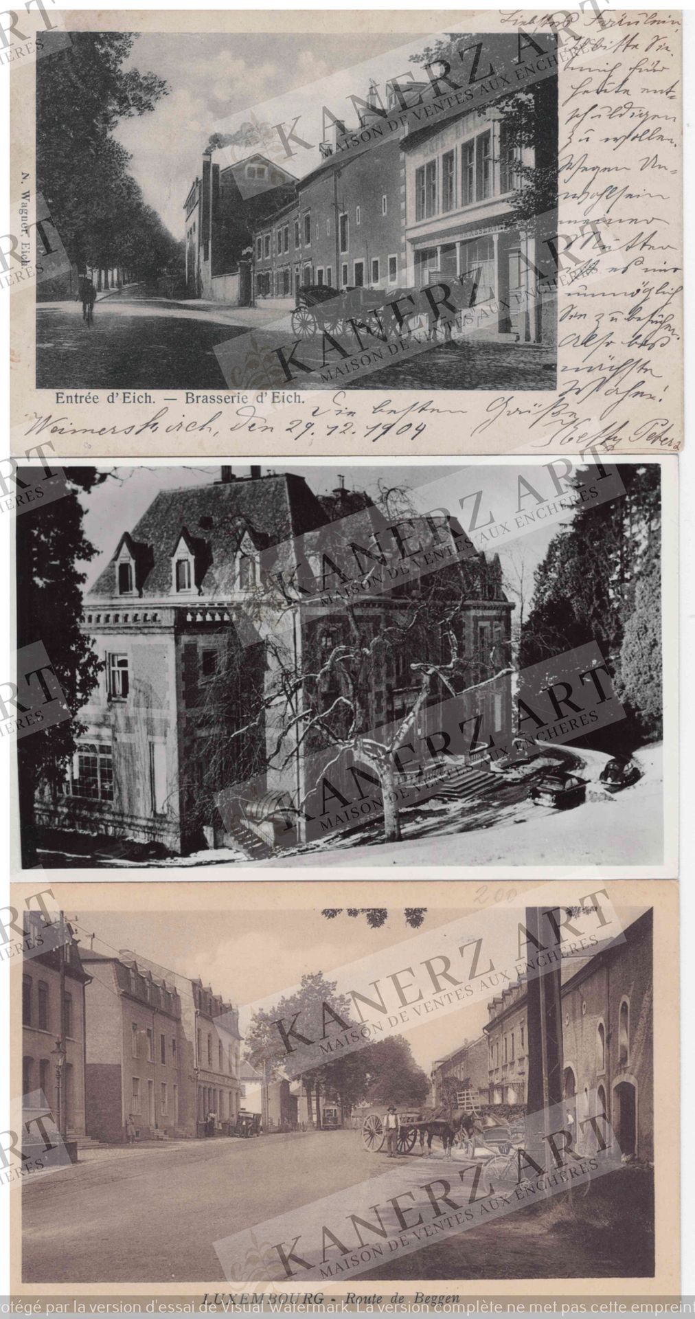 VDL (EICH/BEGGEN) : 1. Brasserie d'Eich, Wagner, ca. 1904, 2. Panorama, Junio Me&hellip;