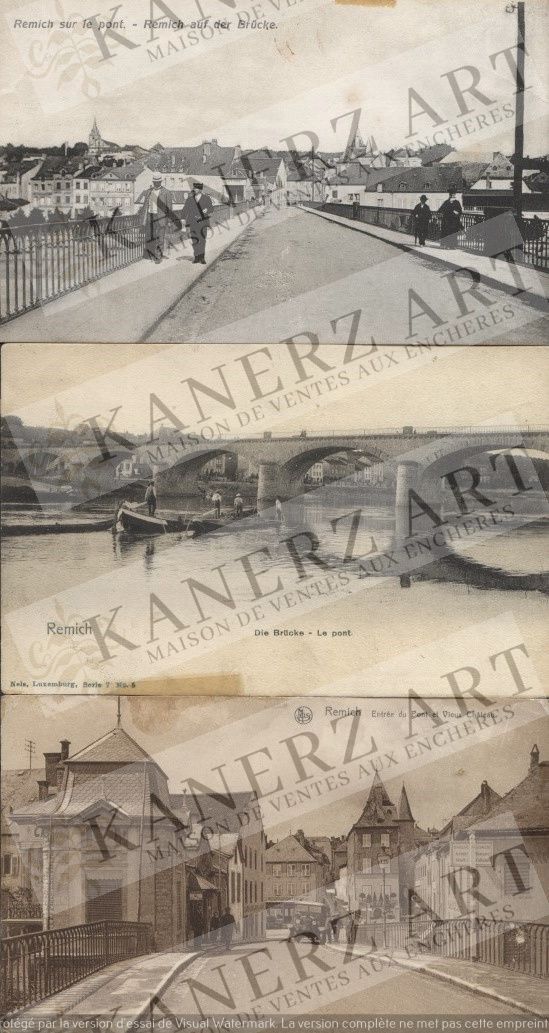 Null REMICH: Satz von 20 Karten über die Brücke, von 1898 bis 1920, einige ident&hellip;
