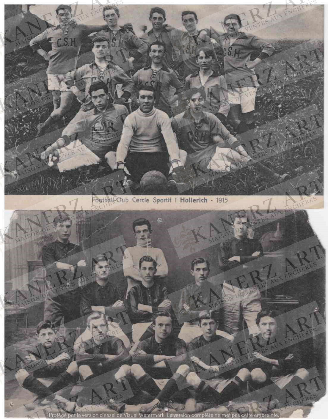 Null (SPORT/FOOTBALL) 1. 1915 postcard of the Football Club Cercle sportif de Ho&hellip;