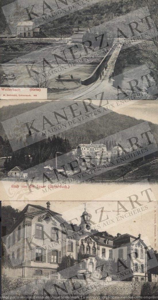 Null WEILERBACH: 1. Memory of W., Bellwald, ca. 1900, 2. 5 x The castle, from 19&hellip;