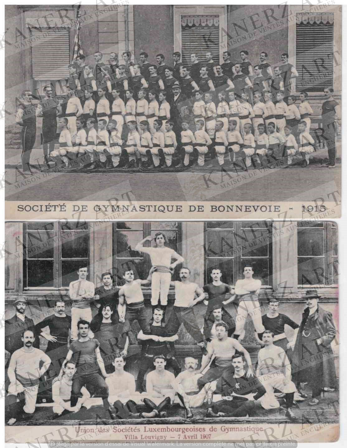Null (SPORT/GINNASTICA) 1. Cartolina della società di ginnastica di Bonnevoie, 1&hellip;