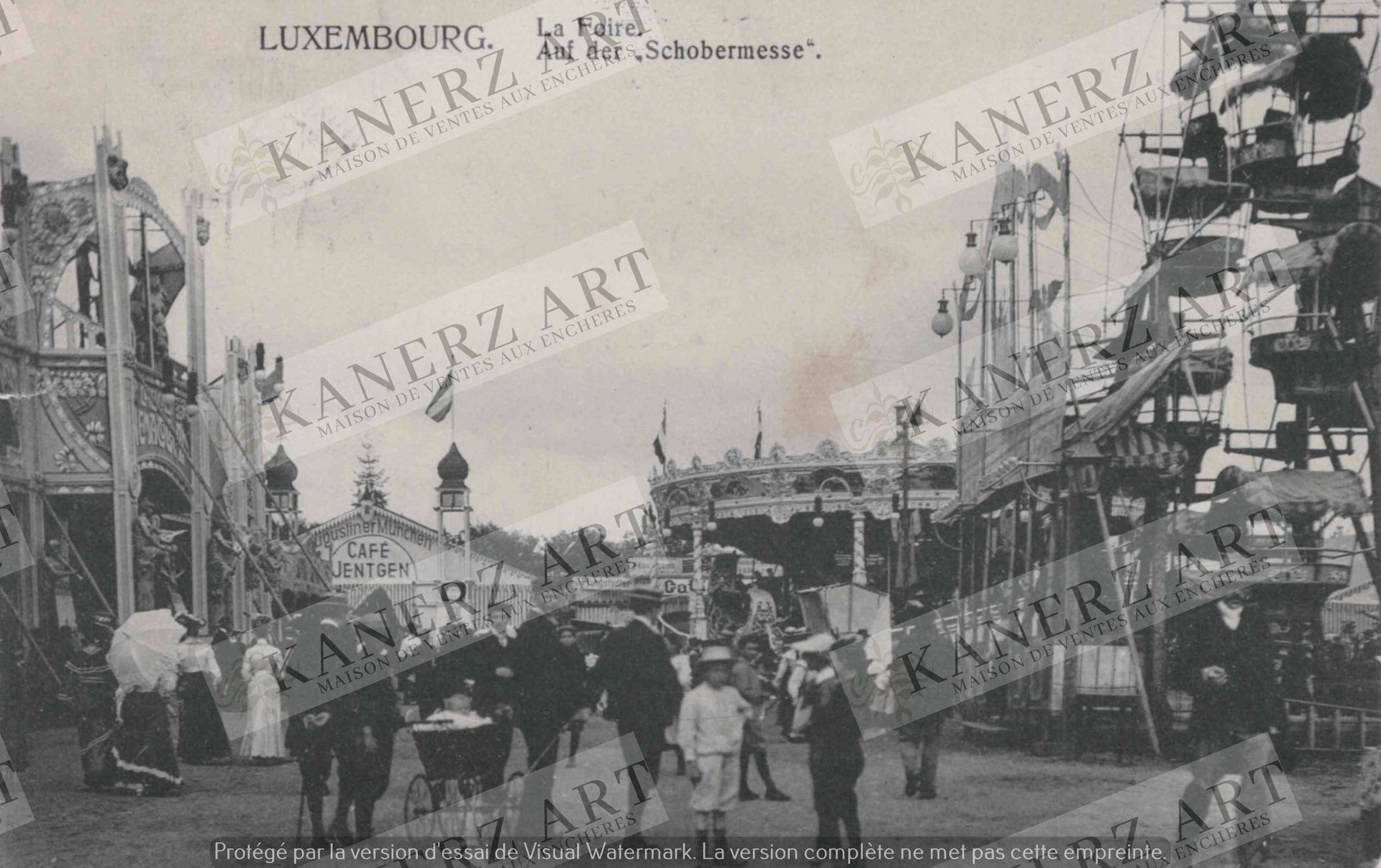 Null (OFFICIAL/SCHOBERMESSE) Postcard of the Schueberfouer "La Foire. Auf der Sc&hellip;