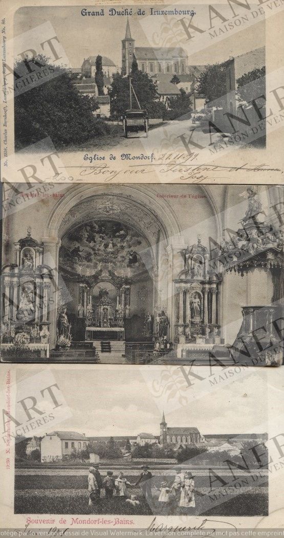 Null MONDORF: 1. Church, Bernhoeft, 1899, 2. Memory of Mr. Schumacher, ca. 1900,&hellip;