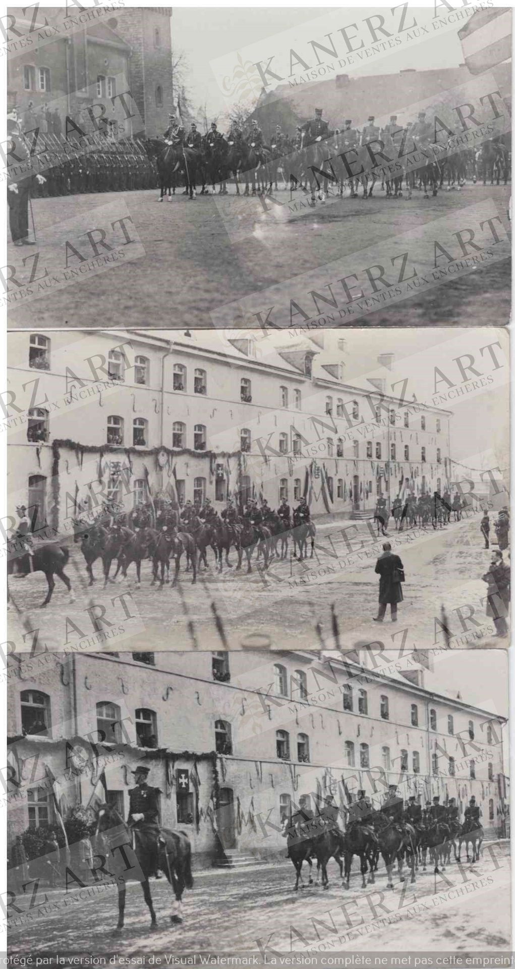 Null (军事）5张照片+1张明信片，卢森堡军队在马背上。