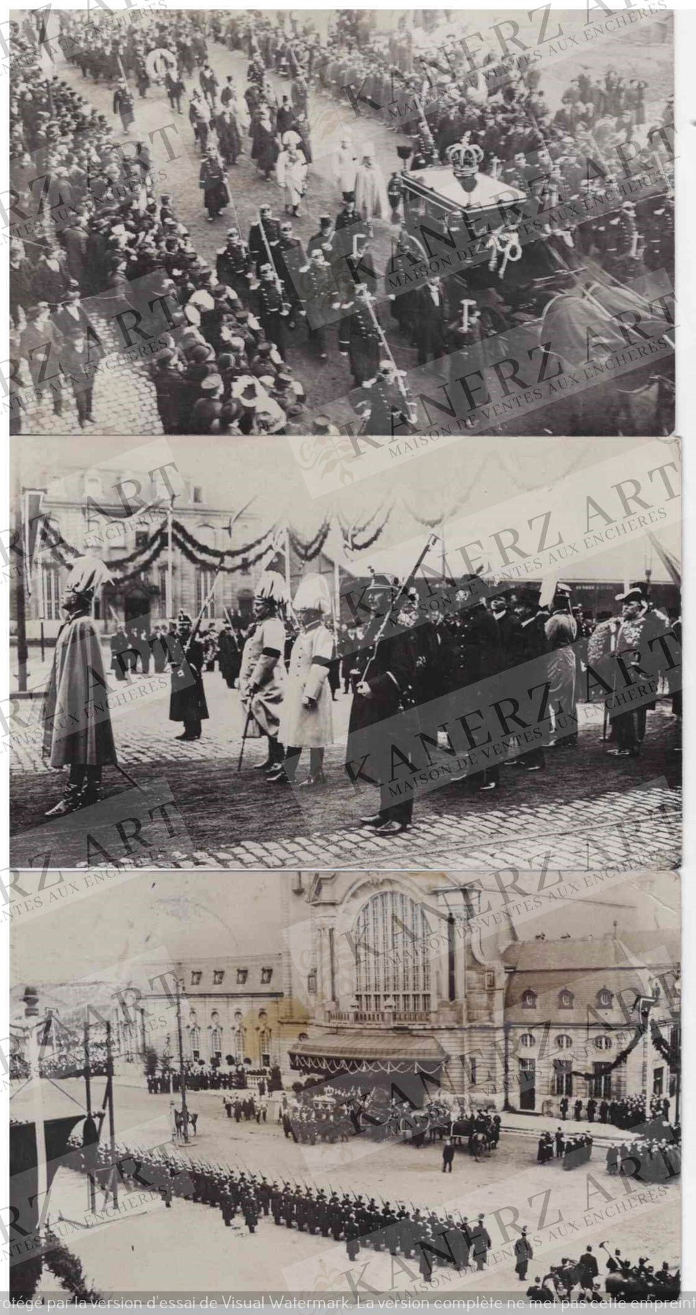 Null (OFFIZIELL) Satz von 5 Fotokarten von der Beerdigung des Großherzogs Wilhel&hellip;