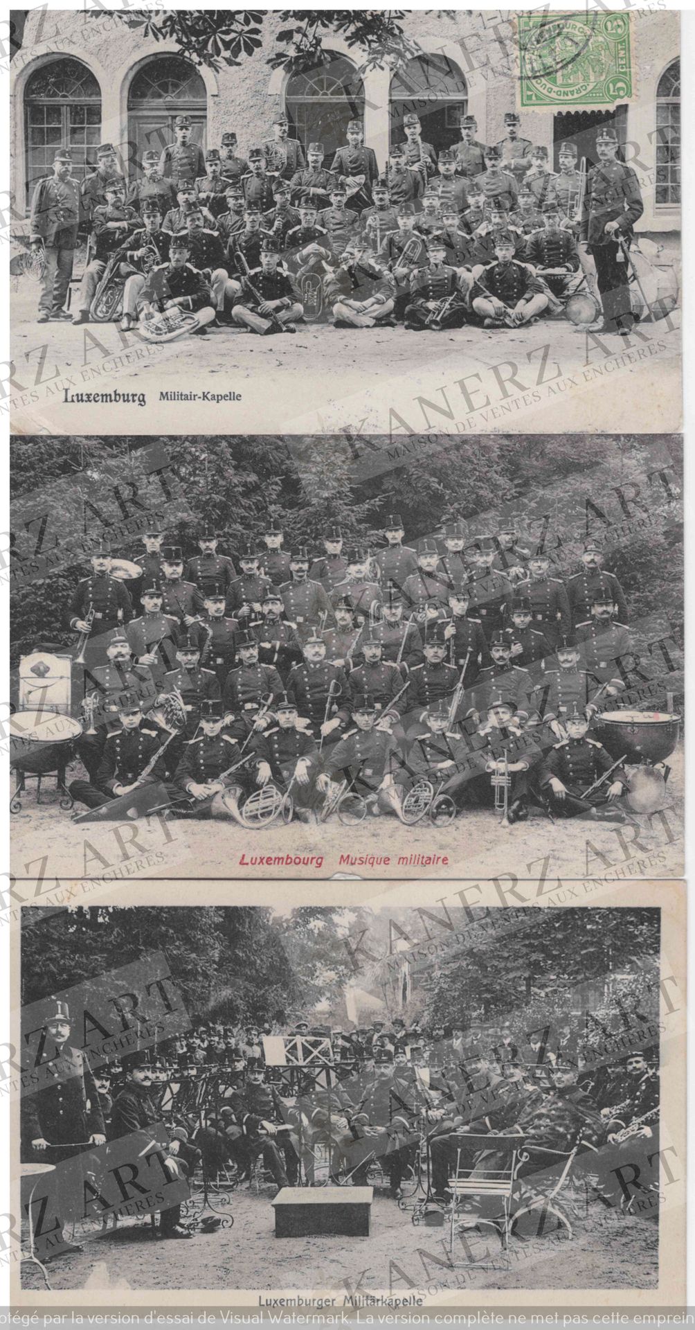 Null (WAR I) 7 cards on military music, 1900s