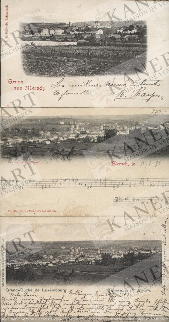 MERSCH : 1. Panorama, Bernhoeft, ca. 1900, 2. Panorama, Bernhoeft, 1898, 3. Grus&hellip;