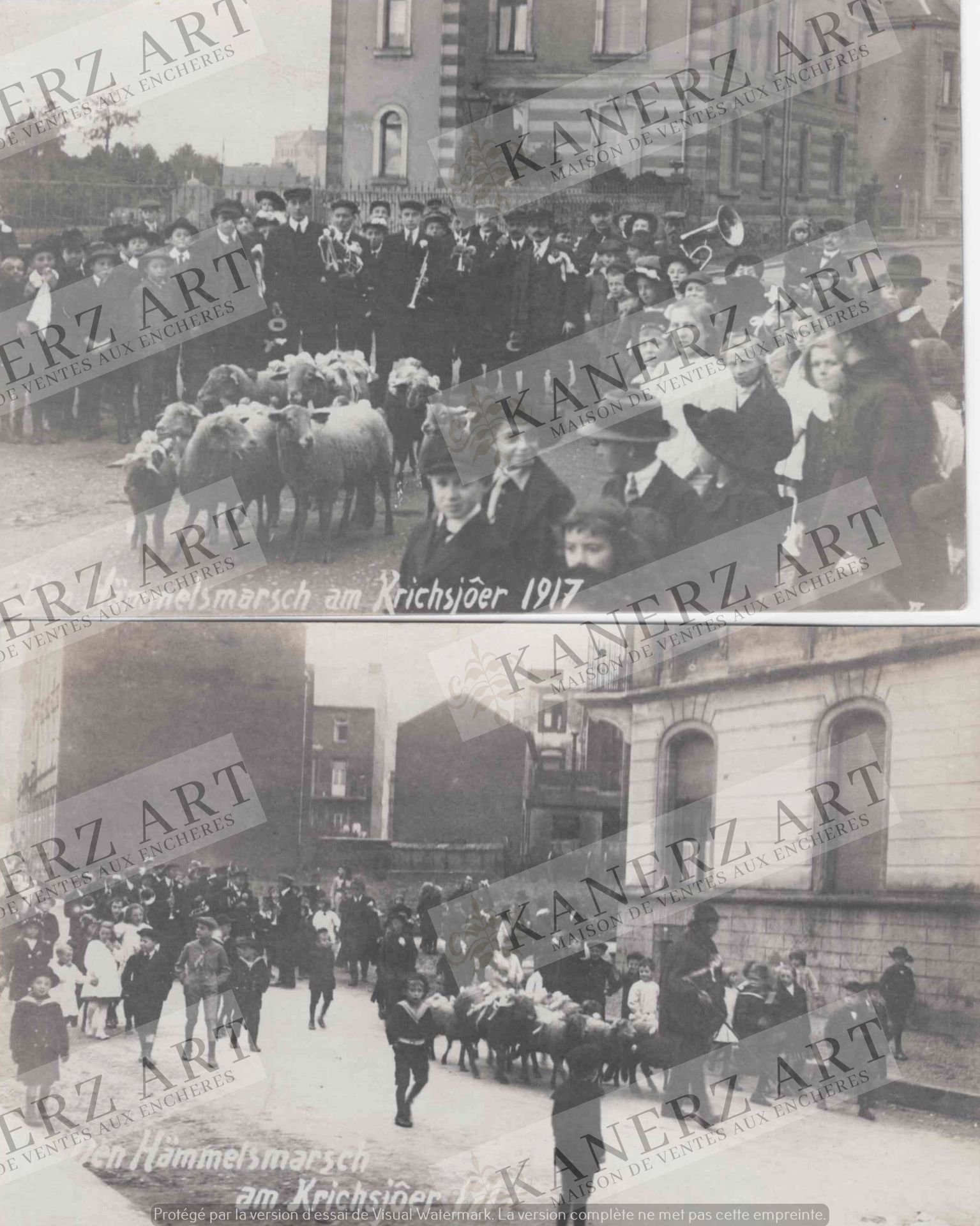 Null (官方)2张照片卡Hämmelsmarsch 1917, Wirol + 1张明信片Hämmelsmarsch, Schoren #10676, ca&hellip;