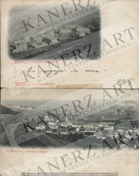 ROLLINGEN (LAMADELAINE) : 1. 2 x Postamt, 1899, 2. Panorama, Heymes Zenner, 1898&hellip;