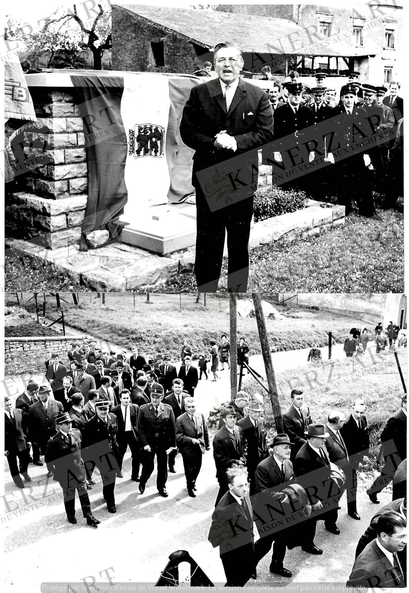 Null (FOTO/F. MERSCH) Set di 2 foto di stampa del villaggio di BEYREN degli anni&hellip;