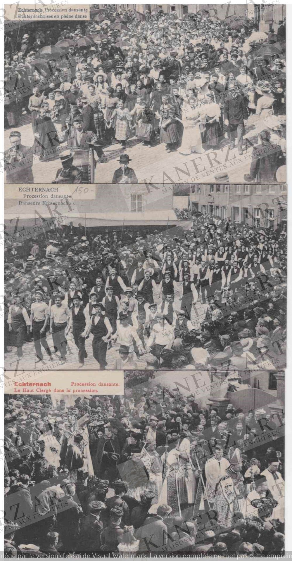 Null ECHTERNACH: Satz von 15 Karten über die tanzende Prozession, von 1910 bis 1&hellip;