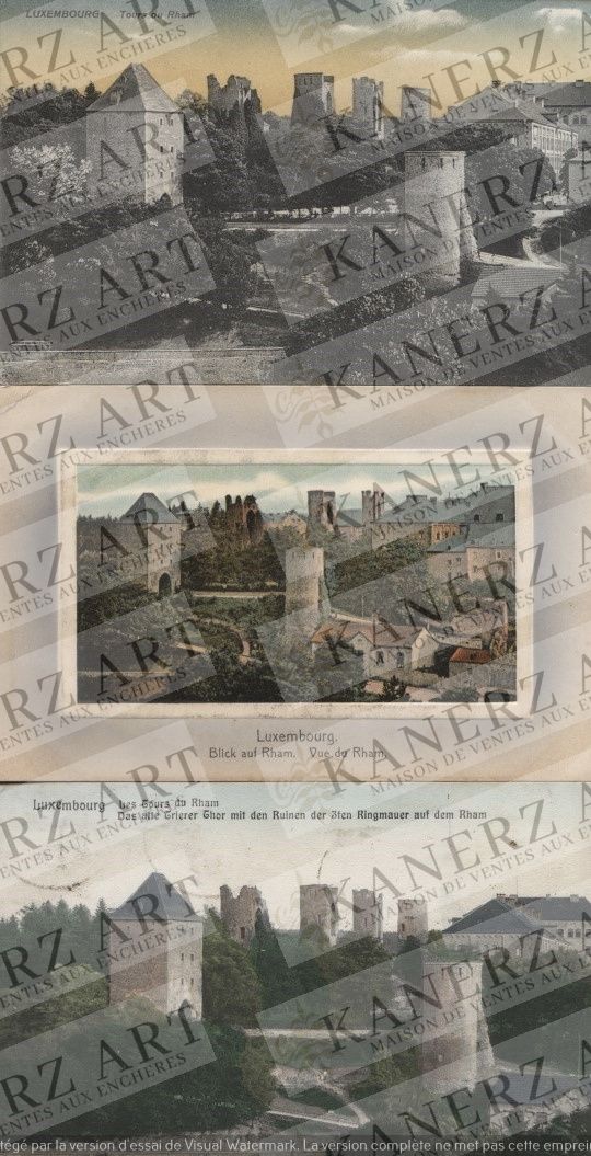 Null RHAM: 1. Trier Gate Rham Towers, Grand Bazar Champagne, 1914, 2. Rham Plate&hellip;