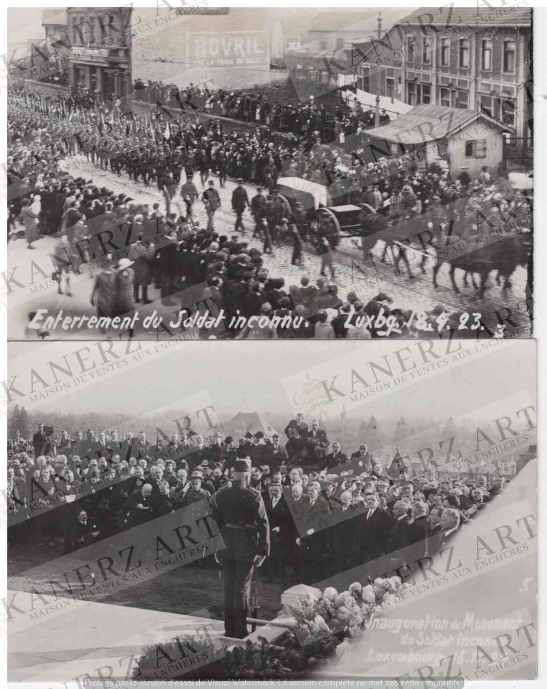 Null (WAR I) 1. Fotokarte der Beerdigung eines unbekannten Soldaten in Luxemburg&hellip;