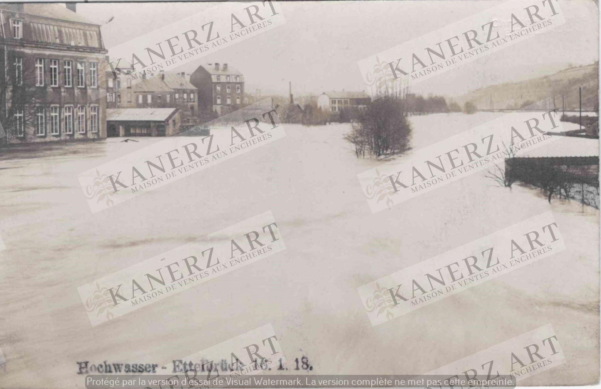 Null (OFFICIAL) Photo card of the flood in Ettelbruch on January 16, 1918