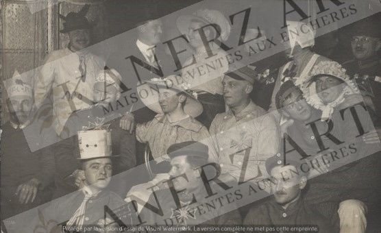 Null STEINBRÜCKEN: carta fotografica, carnevale, 1918