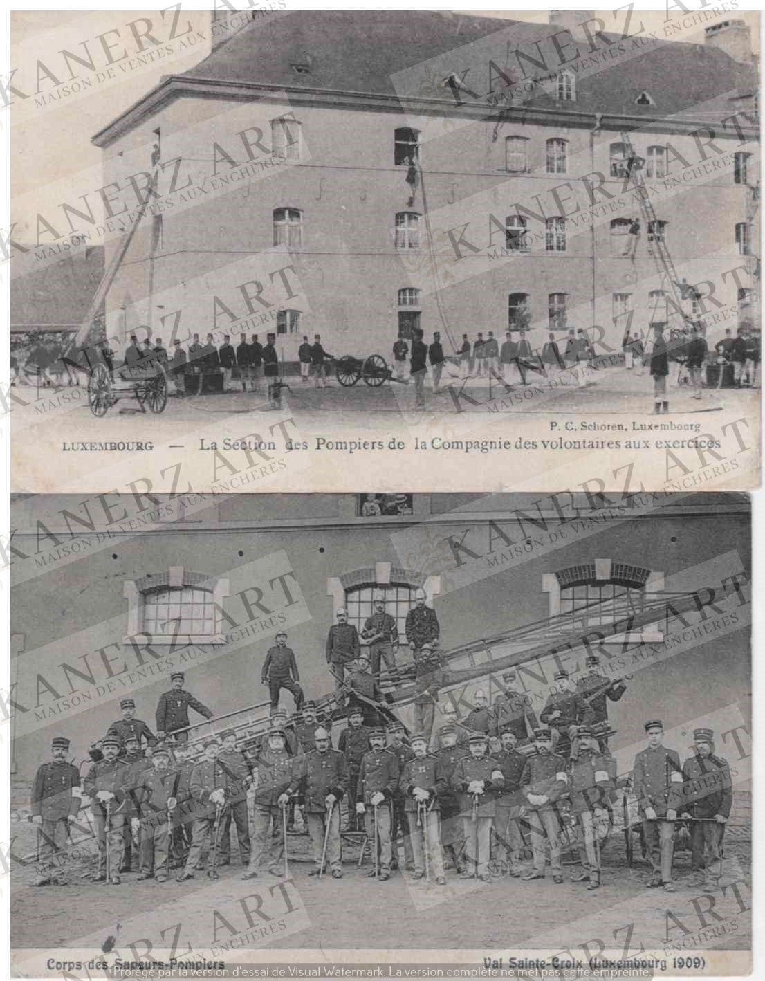 Null (军事) 1.演习中的志愿连消防队科，Schoren，约1917年，2.消防队团，Val Sainte-Croix（卢森堡1909年），Kutter &hellip;
