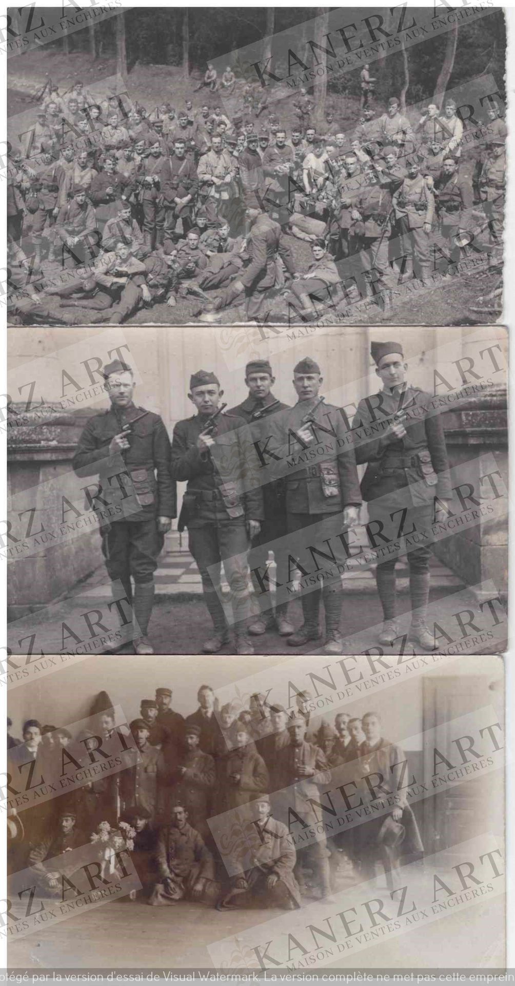 Null (WAR I) 8 Fotokarten von ausländischen Truppen zwischen 1917 und 1923