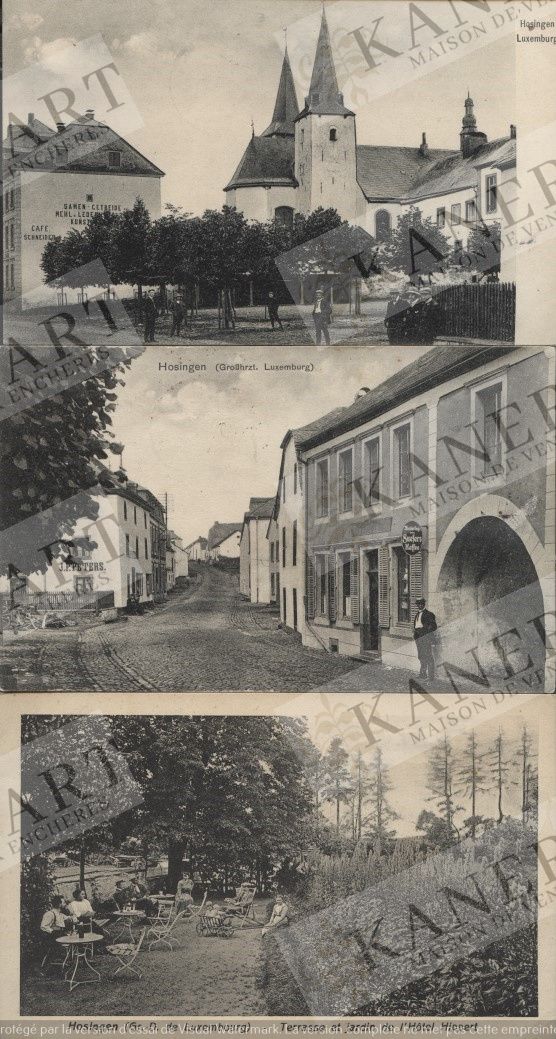 Null HOSINGEN : 1. Rue du village, Colling, 1911, 2. 2 x Eglise, Colling, 1910, &hellip;