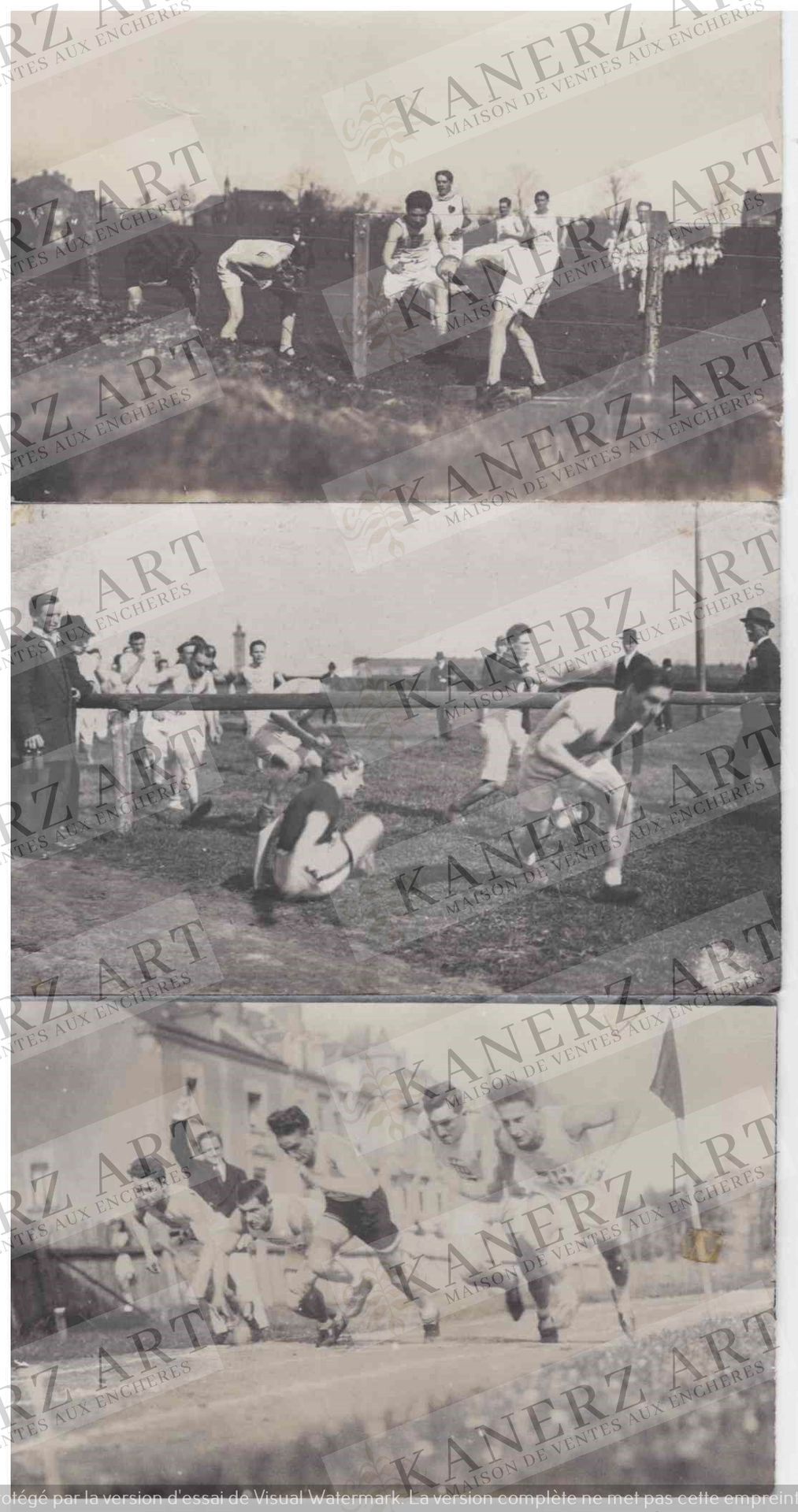 Null (SPORT/CROSS) 4 photo cards of a cross-country race from 1920 in Luxembourg