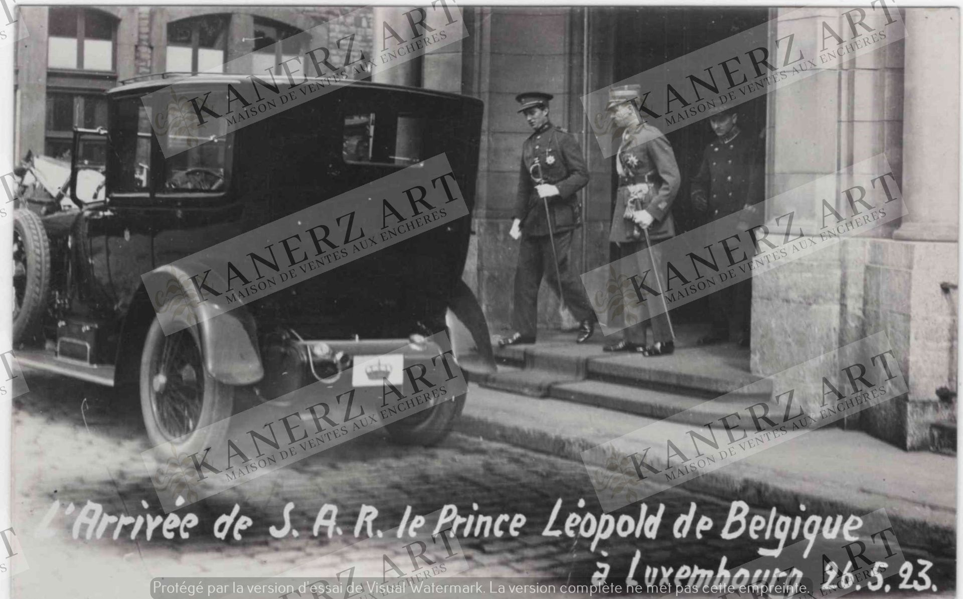 Null (POLITIQUE) Carte photo de l'arrivée de SAR Le Prince Léopold de Belgique à&hellip;