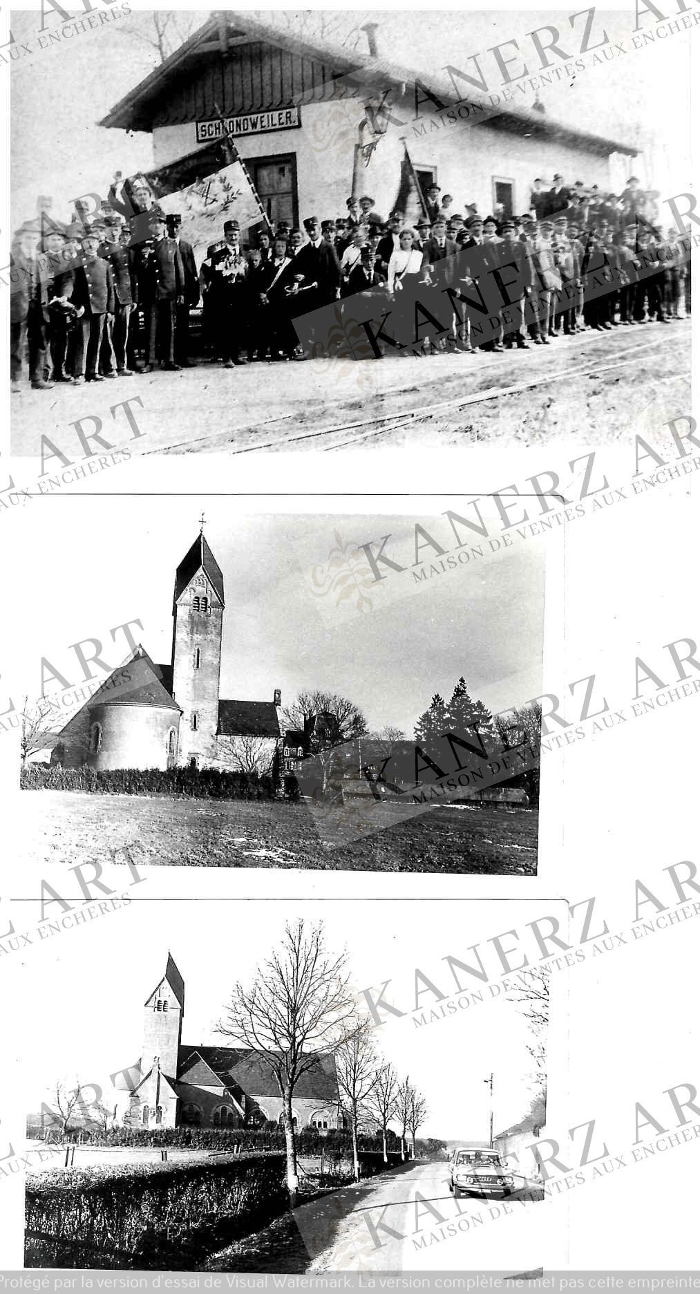 Null (FOTO/F. MERSCH) Conjunto de 7 fotos del pueblo de SCHOUWEILER, con AUTOMOV&hellip;