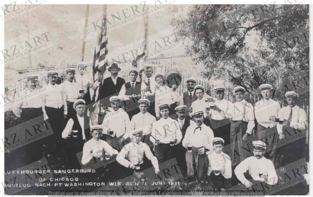 Null (杂项）1911年6月11日芝加哥卢森堡歌手协会在华盛顿游览的照片卡
