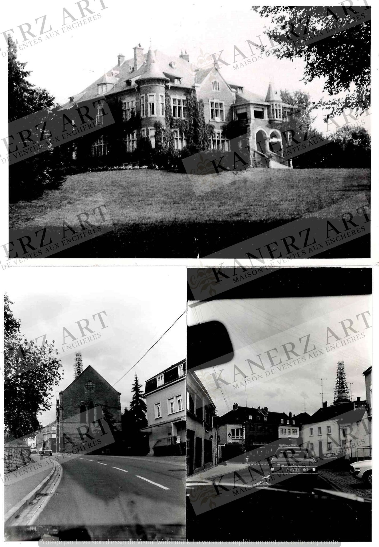 Null (PHOTO/F. MERSCH) CONSDORF村的一组6张照片（带汽车），包括3张照片，1977年（来自François MERSCH收藏）。