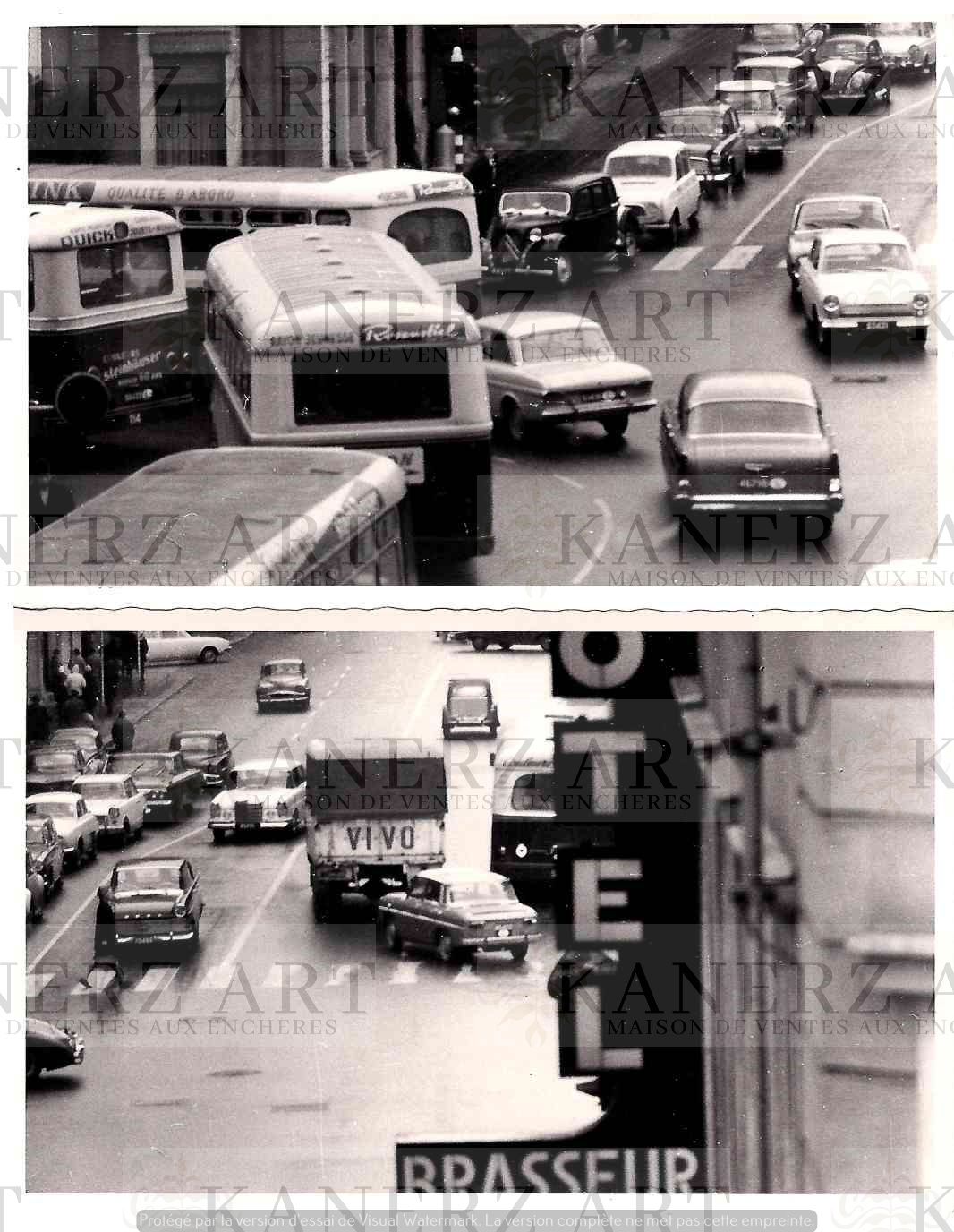 (AUTOMOBILE) 2 cartes photo d'automobiles dans le croisement entre le Boulevard &hellip;