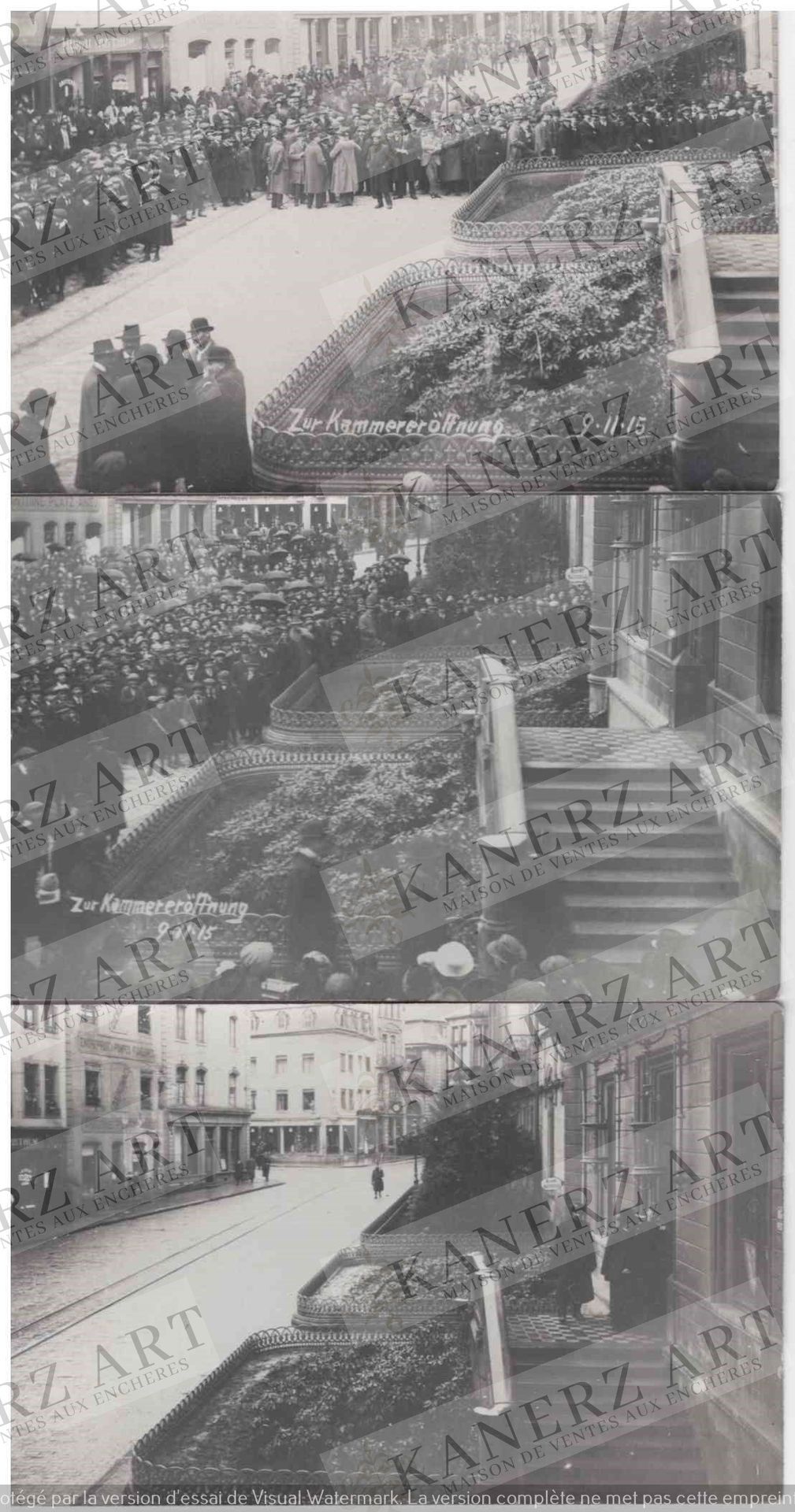 Null (WAR I) 3 Fotokarten von einer Sitzung der Kammer in Kriegszeiten, 09. Nove&hellip;
