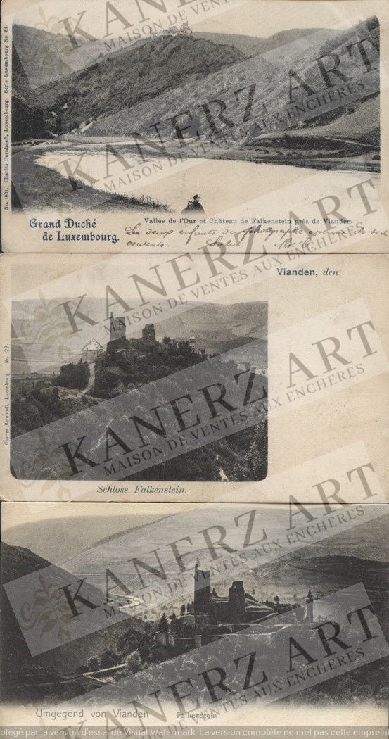 FALKENSTEIN : Ensemble de 8 cartes du château, des années 1910 à 1920 + Vallée d&hellip;