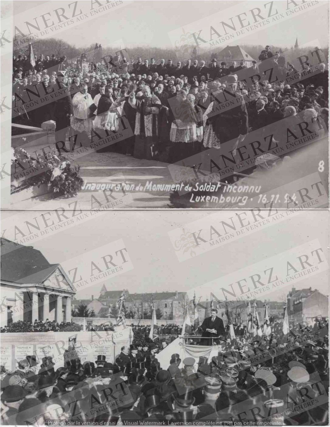 Null (WAR I) 2 cartes photos de l'Inauguration du Monument du soldat inconnu, 16&hellip;