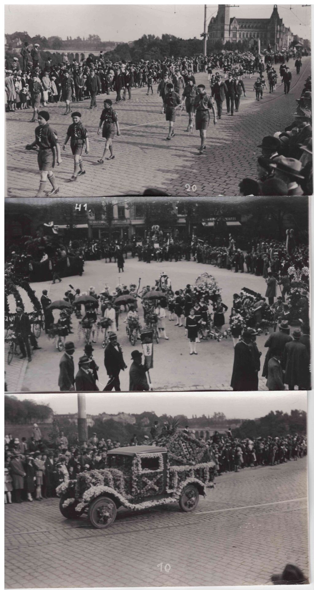 (OFFICIEL) Bel ensemble de 32 cartes photo de la fête des fleurs de 1931 + 1907