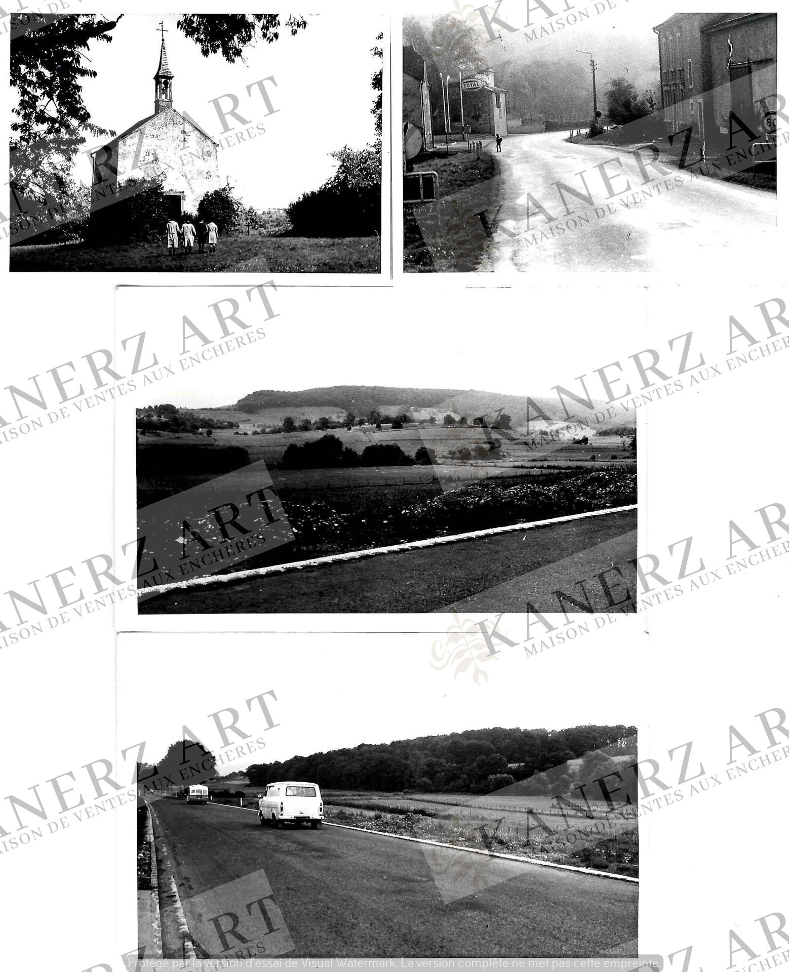 Null (PHOTO/F. MERSCH) Set mit 12 Fotos/Pressefotos vom Dorf TRINTANGE, darunter&hellip;