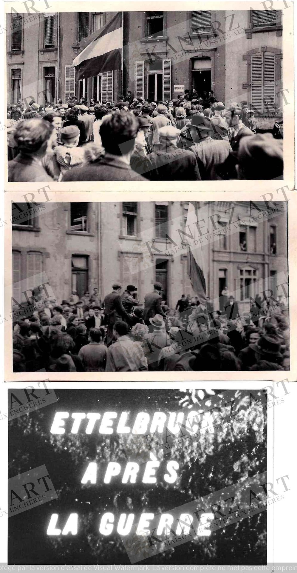 Null (PHOTO/F. MERSCH)一套11张ETTELBRUCK市的照片，2张 "Emeute à Ettelbruck an 1945"+9张关于战&hellip;