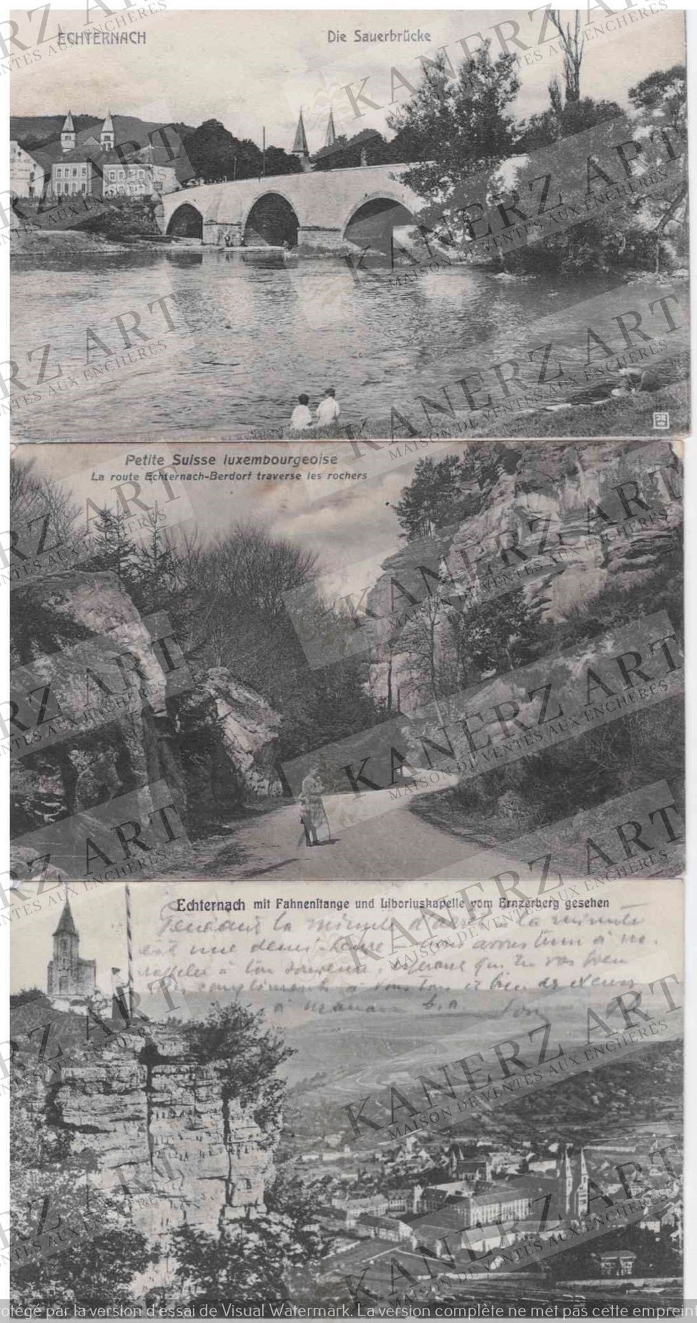 Null ECHTERNACH: Satz von 14 Karten mit Ansichten der Sauer, Panorama und Petite&hellip;