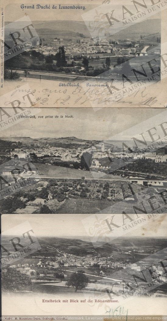 ETTELBRUCK : Ensemble de cartes de Panorama de la ville (Zenner, Bernhoeft, Kran&hellip;