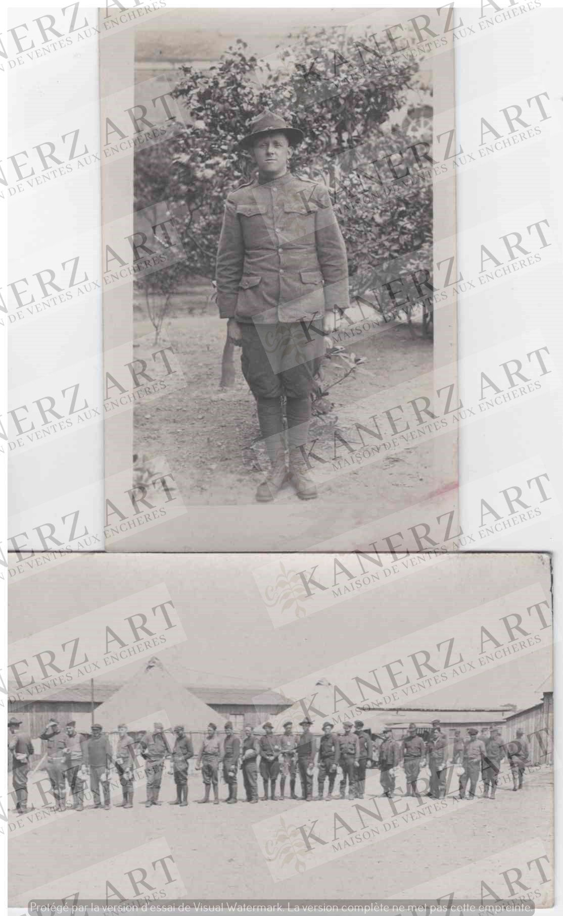 (WAR I) Deux cartes photos présentant des soldats canadiens