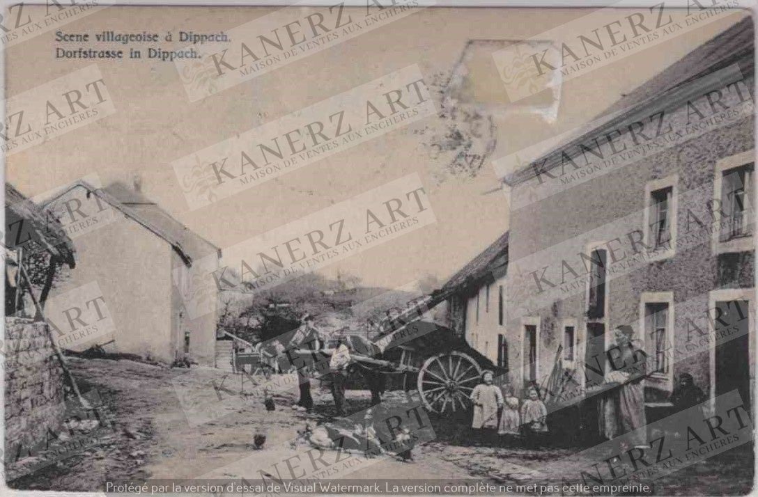 Null DIPPACH: scena di villaggio, Giberlins A122, 1909 circa
